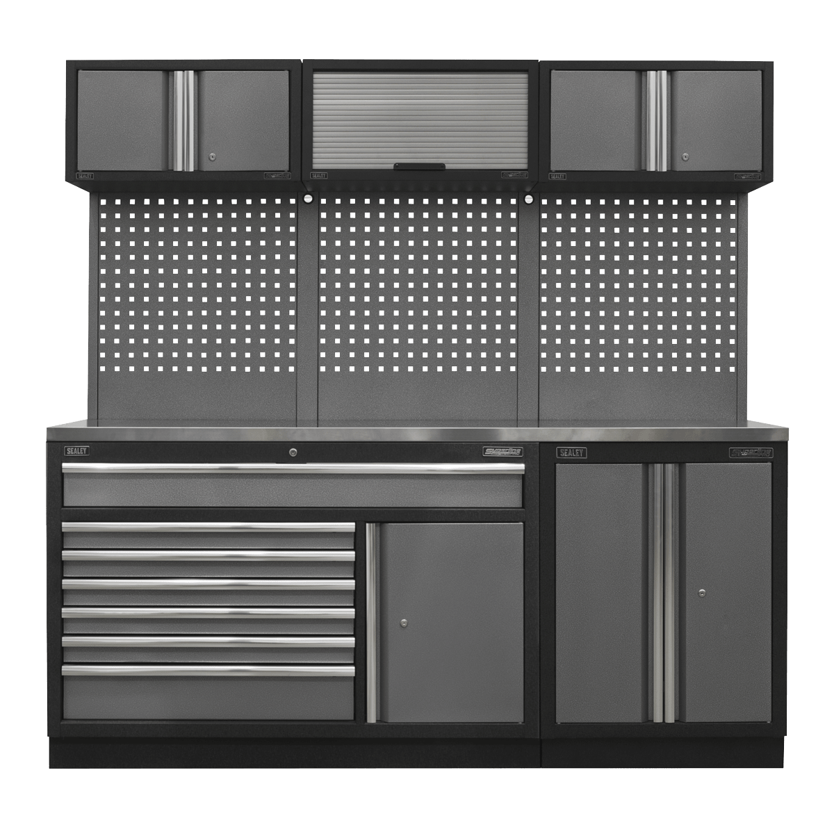 Sealey APMSSTACK11SS Superline Pro 2.04m Storage System - Stainless Steel Worktop - APMSSTACK11SS - Sealey Tools UK - Trade Counter Direct