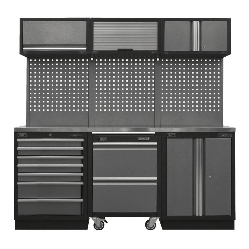 Sealey APMSSTACK12SS Superline Pro 2.04m Storage System - Stainless Steel Worktop - APMSSTACK12SS - Sealey Tools UK - Trade Counter Direct