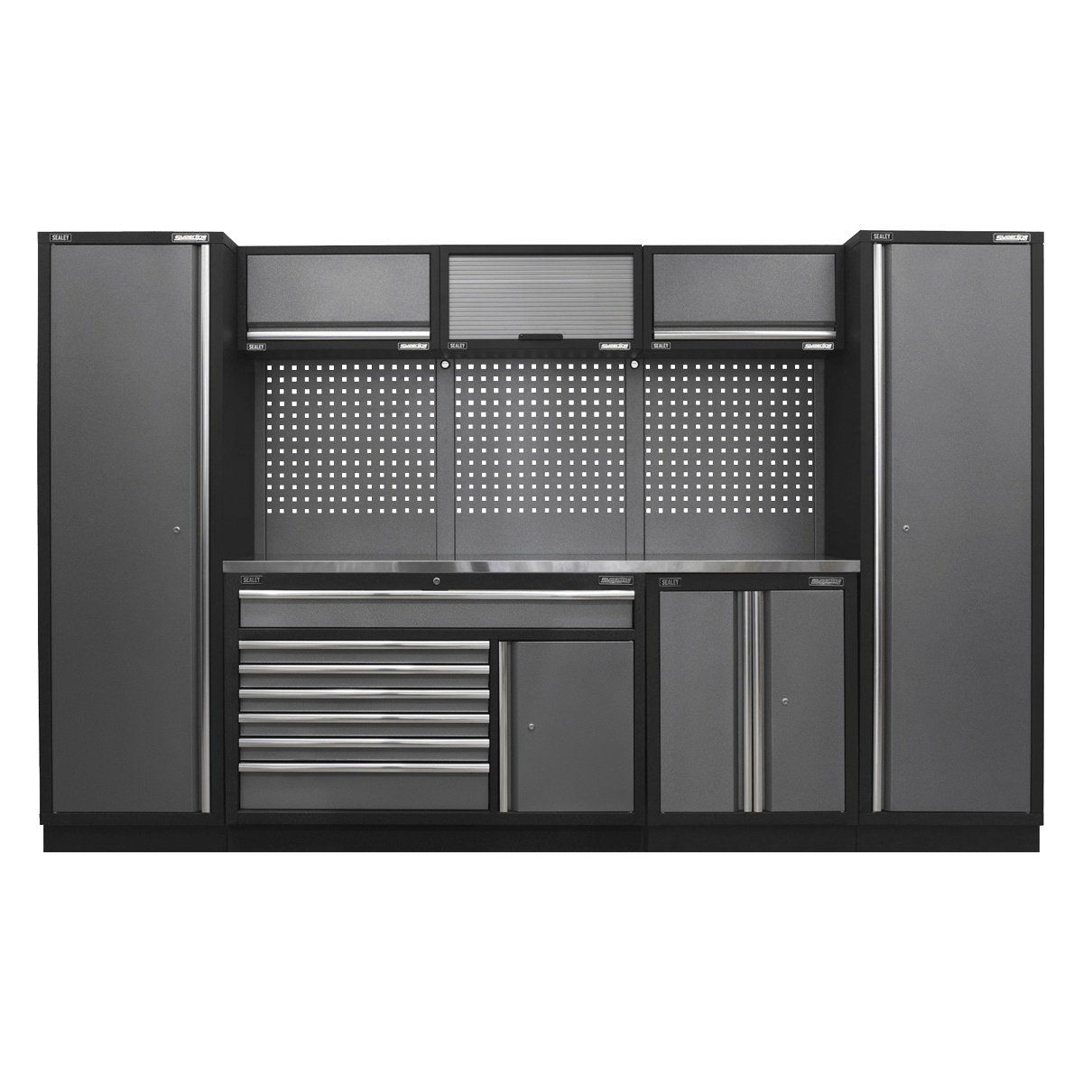 Sealey APMSSTACK13SS Superline Pro 3.24m Storage System - Stainless Steel Worktop - APMSSTACK13SS - Sealey Tools UK - Trade Counter Direct