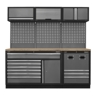 Sealey APMSSTACK14W Superline PRO® Modular Storage System Combo with Pressed Wood Worktop - APMSSTACK14W - Sealey Tools UK - Trade Counter Direct