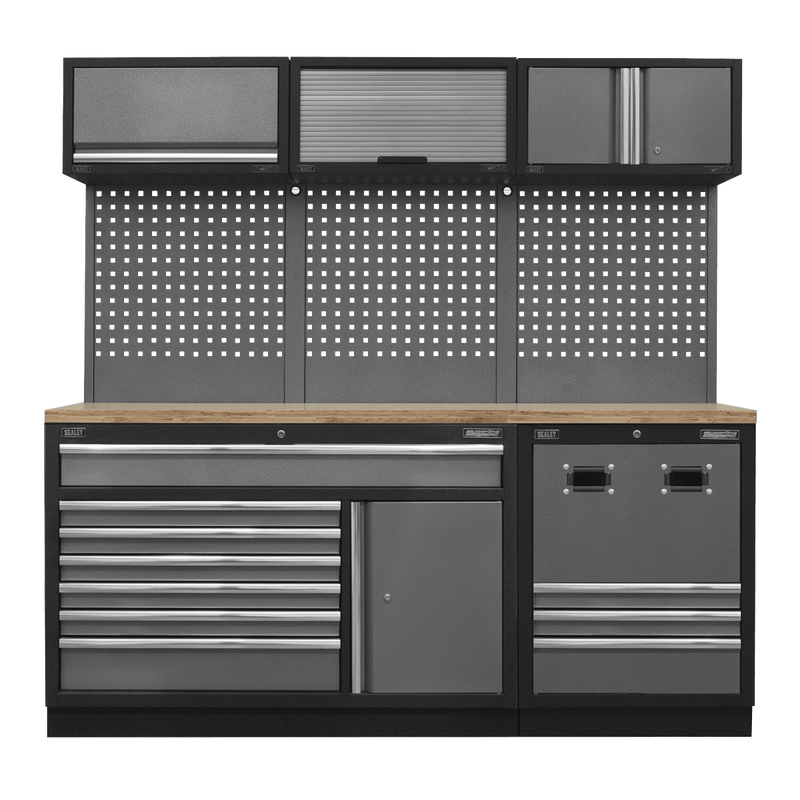 Sealey APMSSTACK14W Superline PRO® Modular Storage System Combo with Pressed Wood Worktop - APMSSTACK14W - Sealey Tools UK - Trade Counter Direct