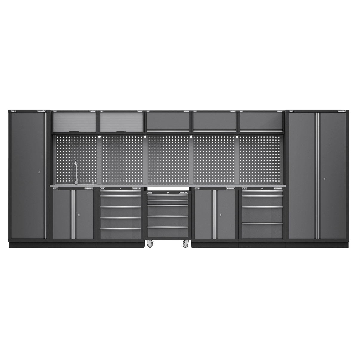 Sealey APMSSTACK17SS Superline PRO® Storage System with Stainless Worktop 4.92m - APMSSTACK17SS - Sealey Tools UK - Trade Counter Direct