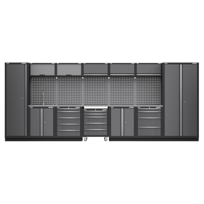 Sealey APMSSTACK17SS Superline PRO® Storage System with Stainless Worktop 4.92m - APMSSTACK17SS - Sealey Tools UK - Trade Counter Direct