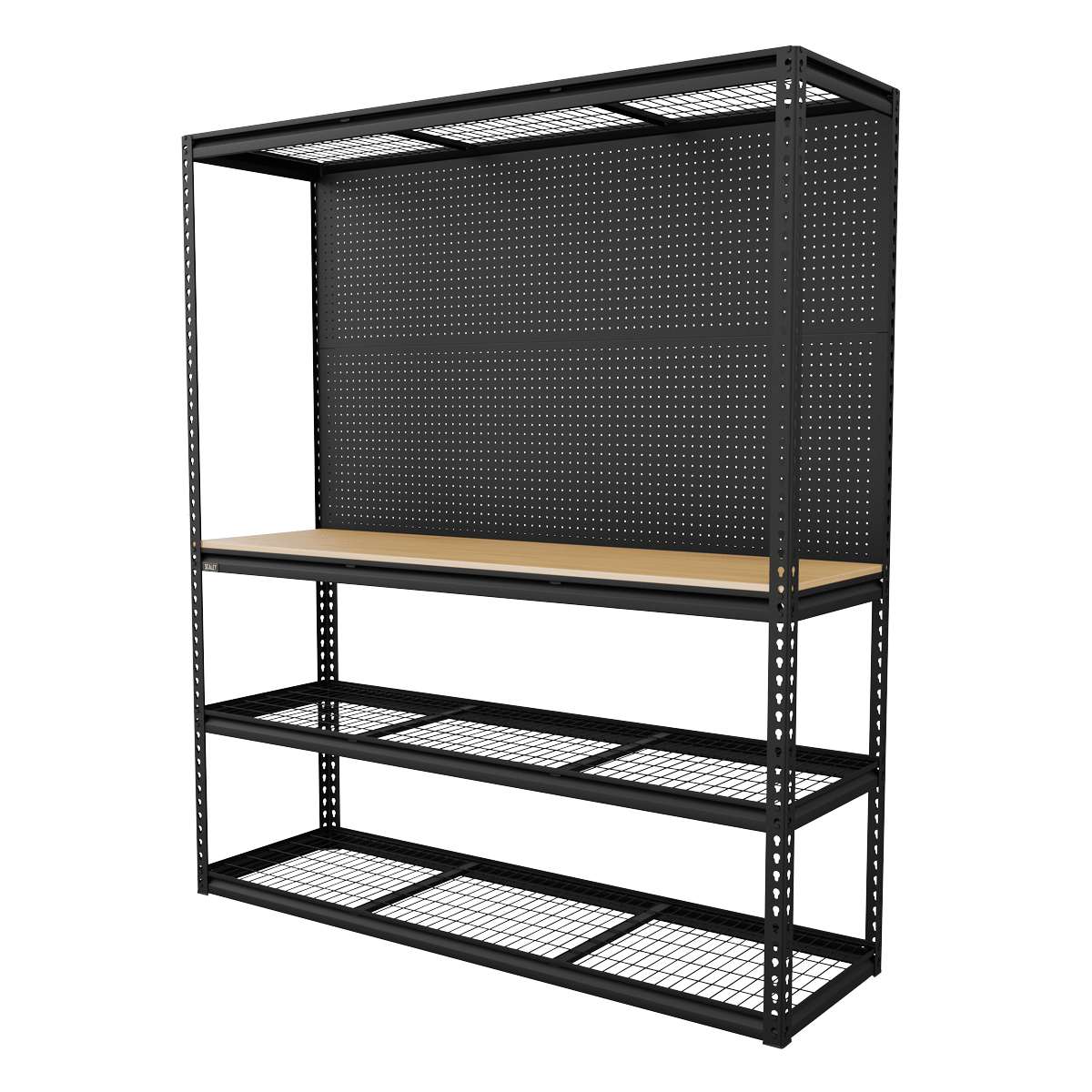 Sealey APMWB1 Heavy-Duty Modular Workbench with Racking & Pegboard 300kg Capacity Per Level - APMWB1 - Sealey Tools UK - Trade Counter Direct