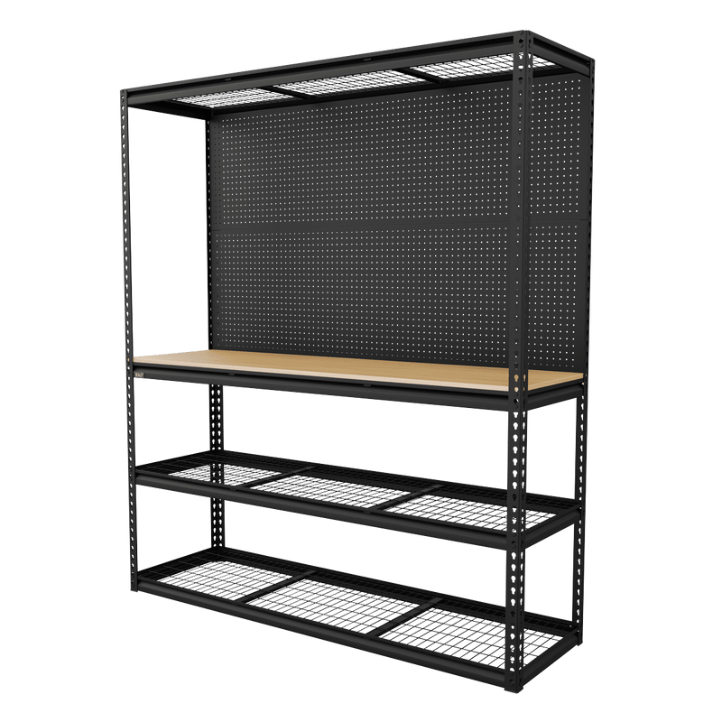 Sealey APMWB1 Heavy-Duty Modular Workbench with Racking & Pegboard 300kg Capacity Per Level - APMWB1 - Sealey Tools UK - Trade Counter Direct
