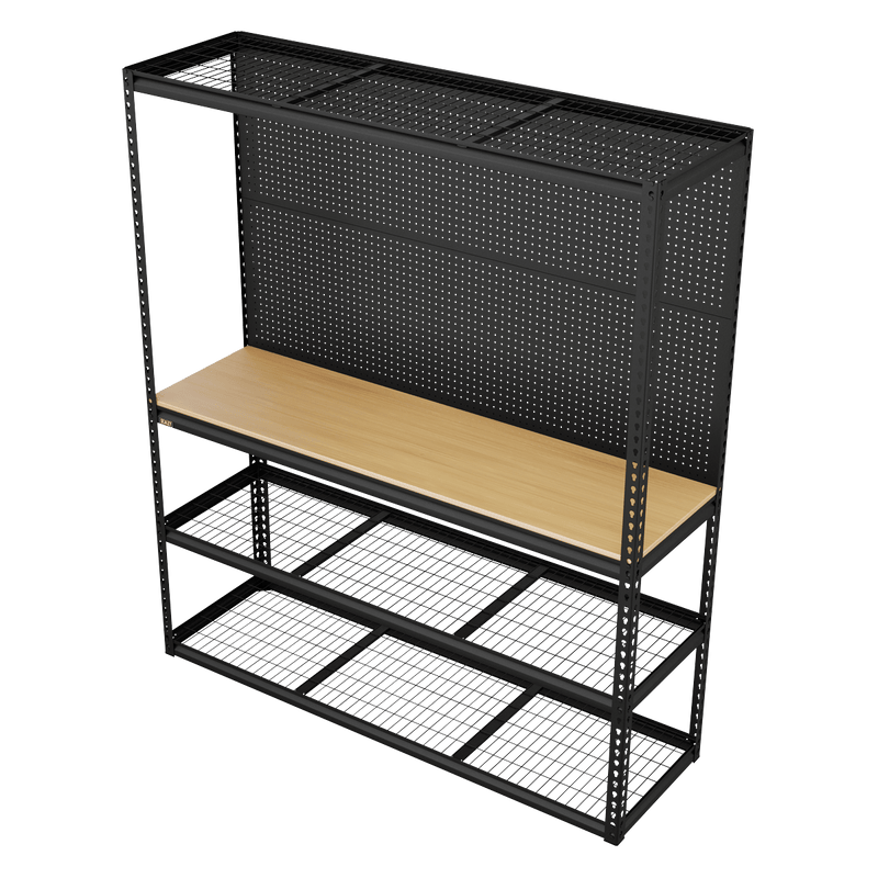 Sealey APMWB1 Heavy-Duty Modular Workbench with Racking & Pegboard 300kg Capacity Per Level - APMWB1 - Sealey Tools UK - Trade Counter Direct