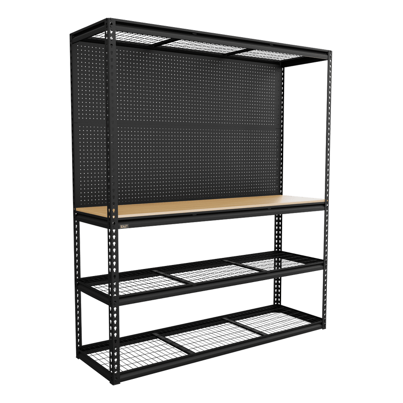 Sealey APMWB1 Heavy-Duty Modular Workbench with Racking & Pegboard 300kg Capacity Per Level - APMWB1 - Sealey Tools UK - Trade Counter Direct