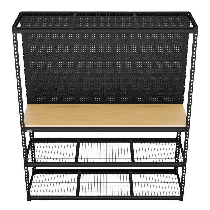 Sealey APMWB1 Heavy-Duty Modular Workbench with Racking & Pegboard 300kg Capacity Per Level - APMWB1 - Sealey Tools UK - Trade Counter Direct