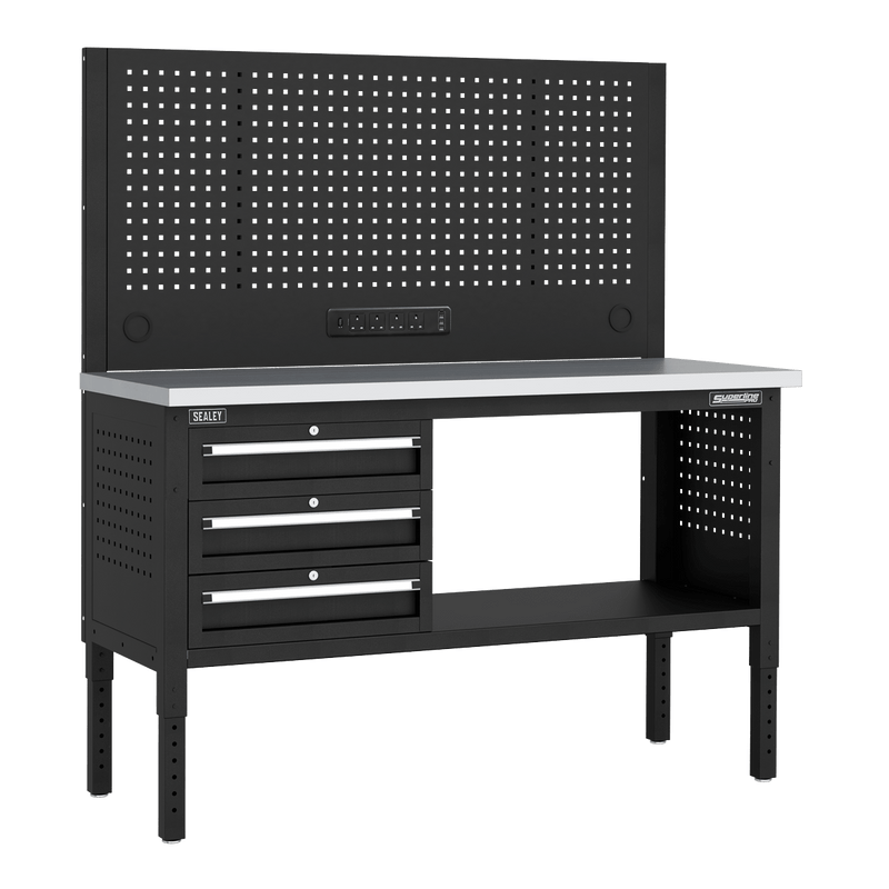Sealey APMWB60COMBO1SS Superline PRO® Modular Workbench with 3 Drawers Stainless Steel Worktop 1525mm - APMWB60COMBO1SS - Sealey Tools UK - Trade Counter Direct
