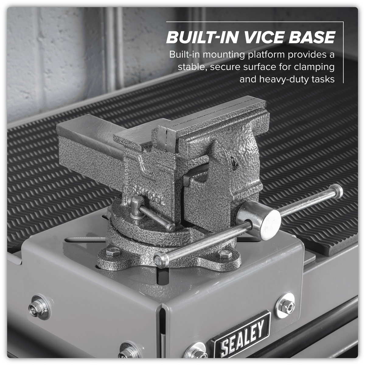 Sealey APMWS2 Superline PRO® Rollcab 6 Drawer with Vice Base - Grey/Black - APMWS2 - Sealey Tools UK - Trade Counter Direct
