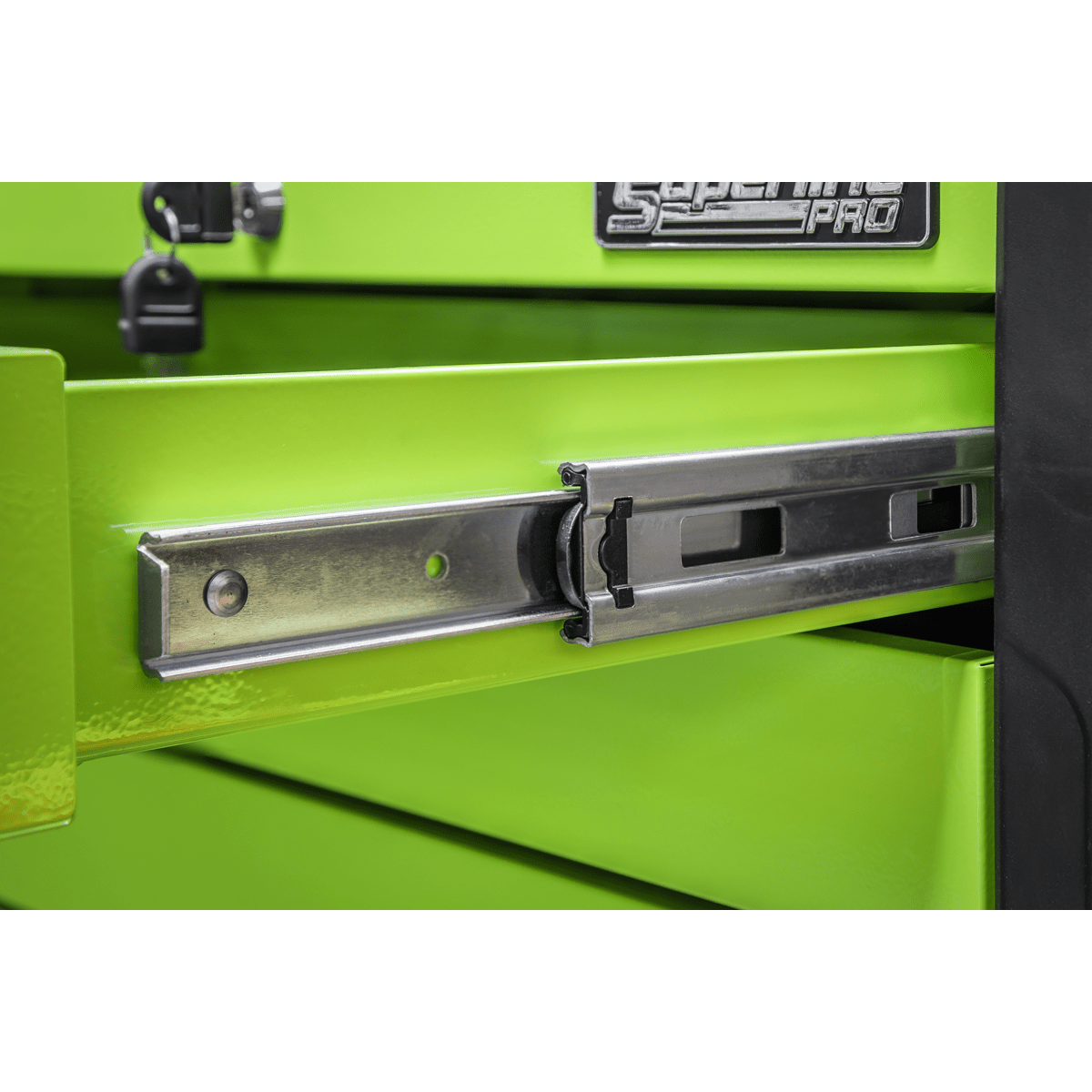Sealey APPD4G Superline PRO® Push-to-Open Topchest 4 Drawer - Green - APPD4G - Sealey Tools UK - Trade Counter Direct