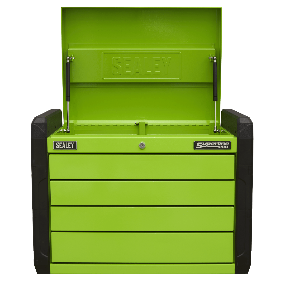 Sealey APPD4G Superline PRO® Push-to-Open Topchest 4 Drawer - Green - APPD4G - Sealey Tools UK - Trade Counter Direct