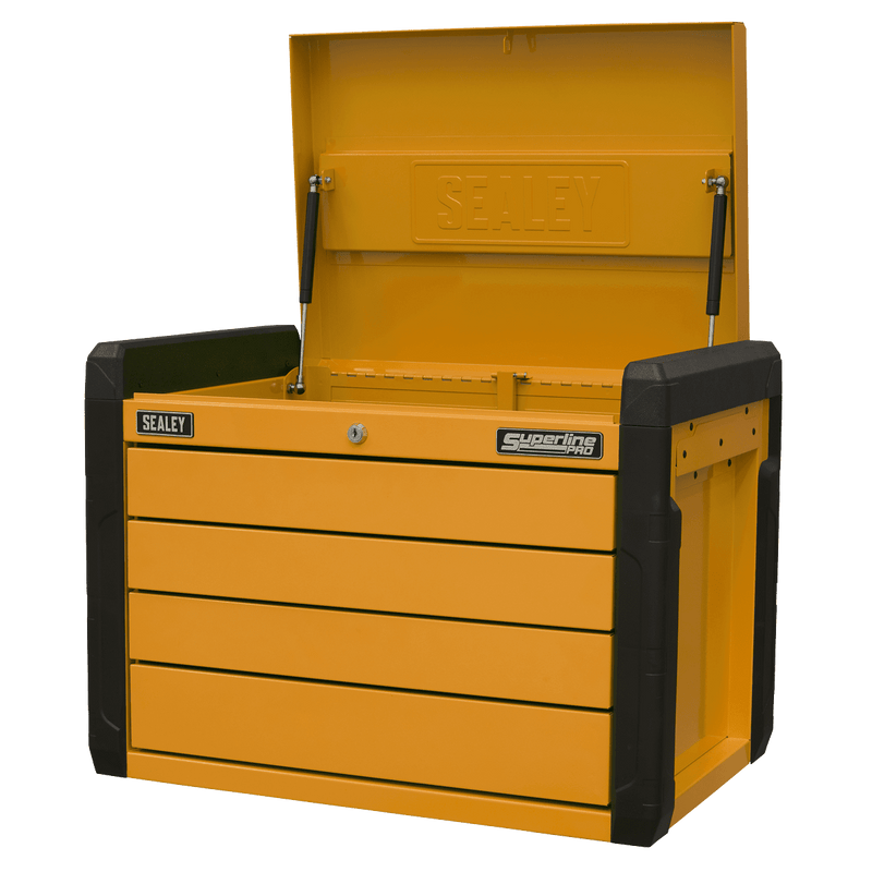 Sealey APPD4O 4 - Drawer Push - to - Open Topchest with Ball - Bearing Slides - Orange - APPD4O - Sealey Tools UK - Trade Counter Direct