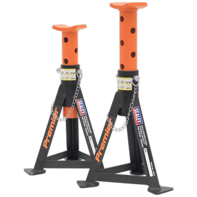 Sealey AS3O Axle Stands (Pair) 3tonne Capacity per Stand - Orange - AS3O - Sealey Tools UK - Trade Counter Direct