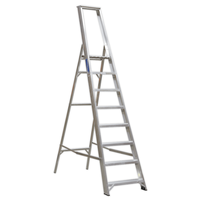 Sealey AXL8 Aluminium Step Ladder 8 - Tread Industrial BS 2037/1 - AXL8 - Sealey Tools UK - Trade Counter Direct