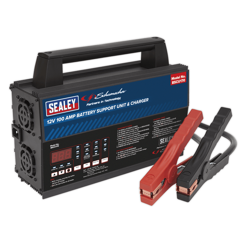 Sealey BSCU170 Schumacher® Battery Support Unit & Charger - 12V 100A - BSCU170 - Sealey Tools UK - Trade Counter Direct