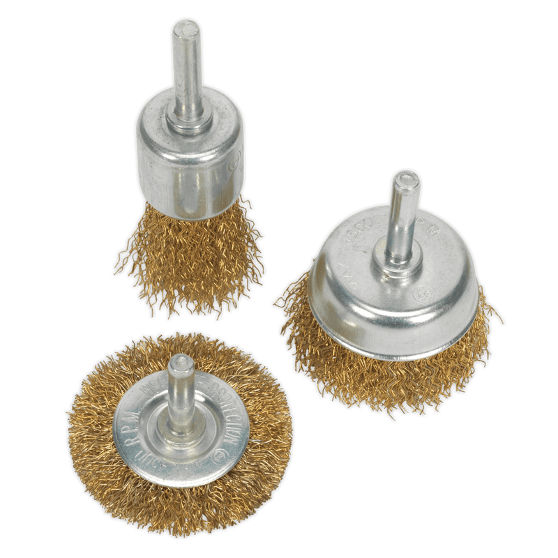 Sealey BWBS03 Crimped Wire Brush Set 3pc - BWBS03 - Sealey Tools UK - Trade Counter Direct