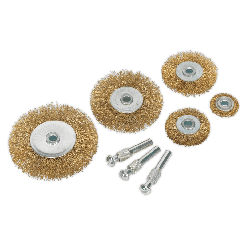 Sealey BWBS08 Crimped Wire Brush Set 8pc - BWBS08 - Sealey Tools UK - Trade Counter Direct