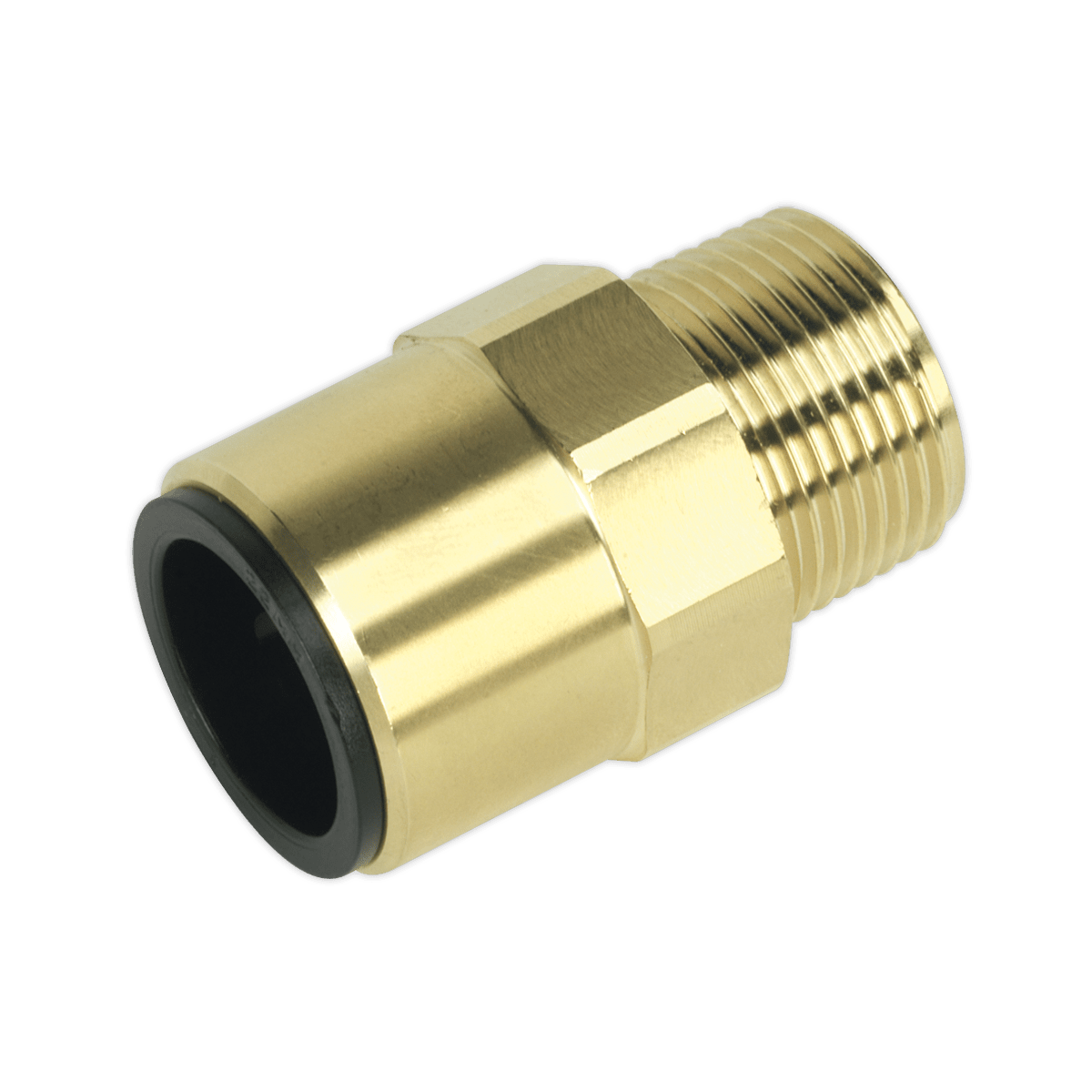 Sealey CAS22BSA Straight Adaptor 22mm x 3/4"BSPT Brass (John Guest Speedfit® - MM012206N) - CAS22BSA - Sealey Tools UK - Trade Counter Direct
