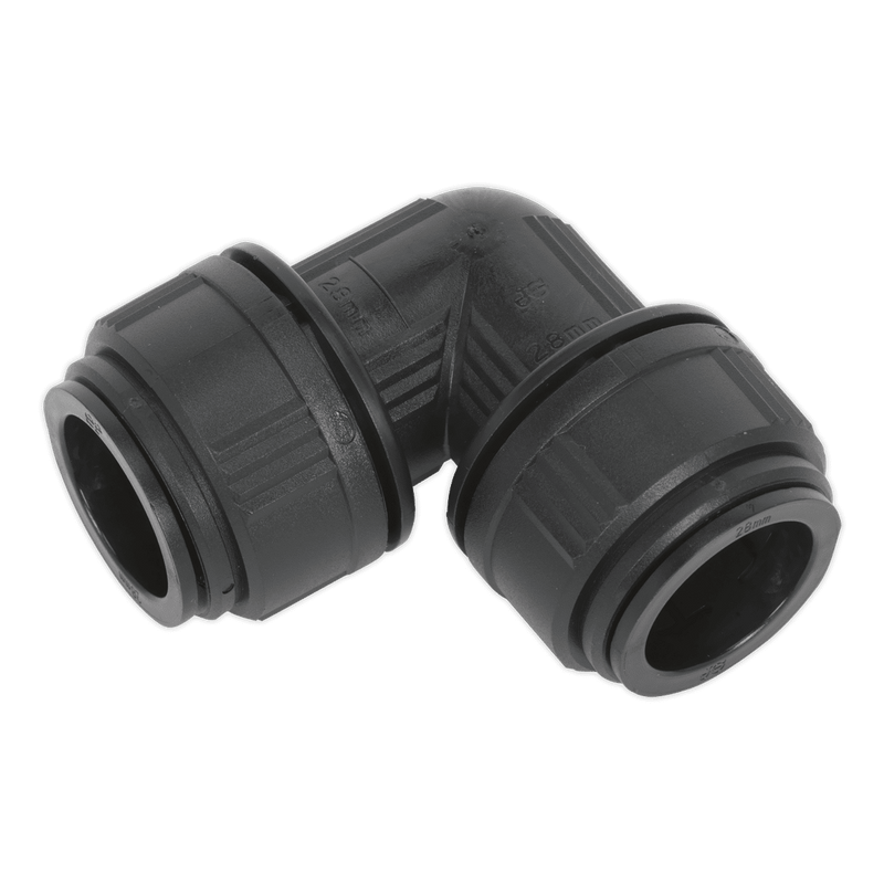 Sealey CAS28EE Equal Elbow Ø28mm Pack of 5 (John Guest Speedfit® - PM0328E) - CAS28EE - Sealey Tools UK - Trade Counter Direct