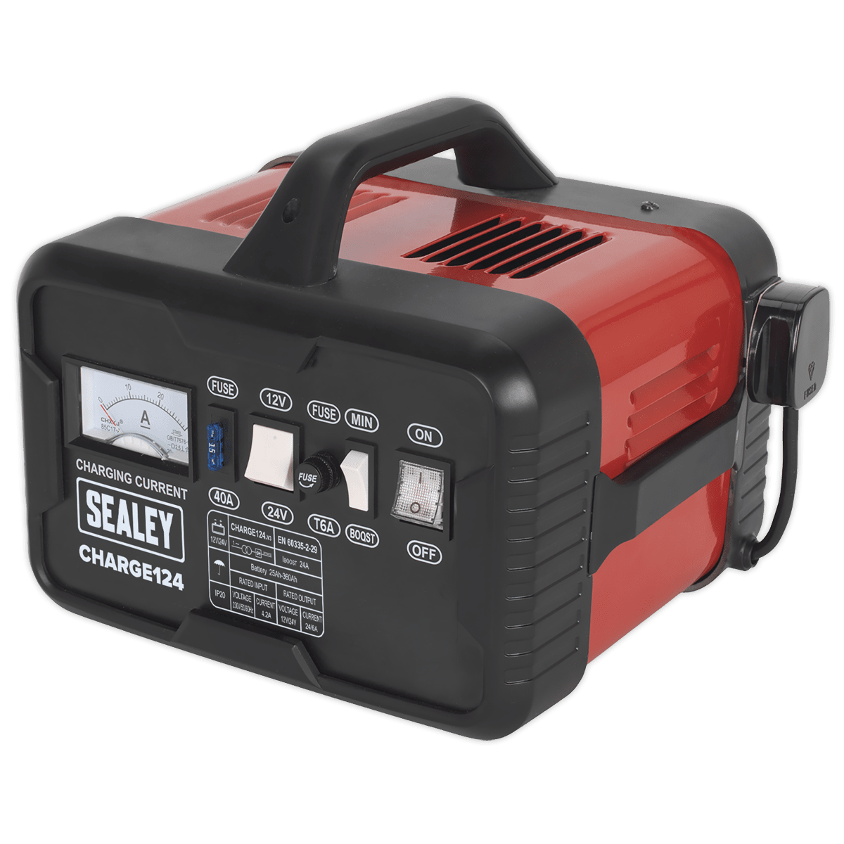 Sealey CHARGE124 Battery Charger 28Amp 12/24V 230V - CHARGE124 - Sealey Tools UK - Trade Counter Direct
