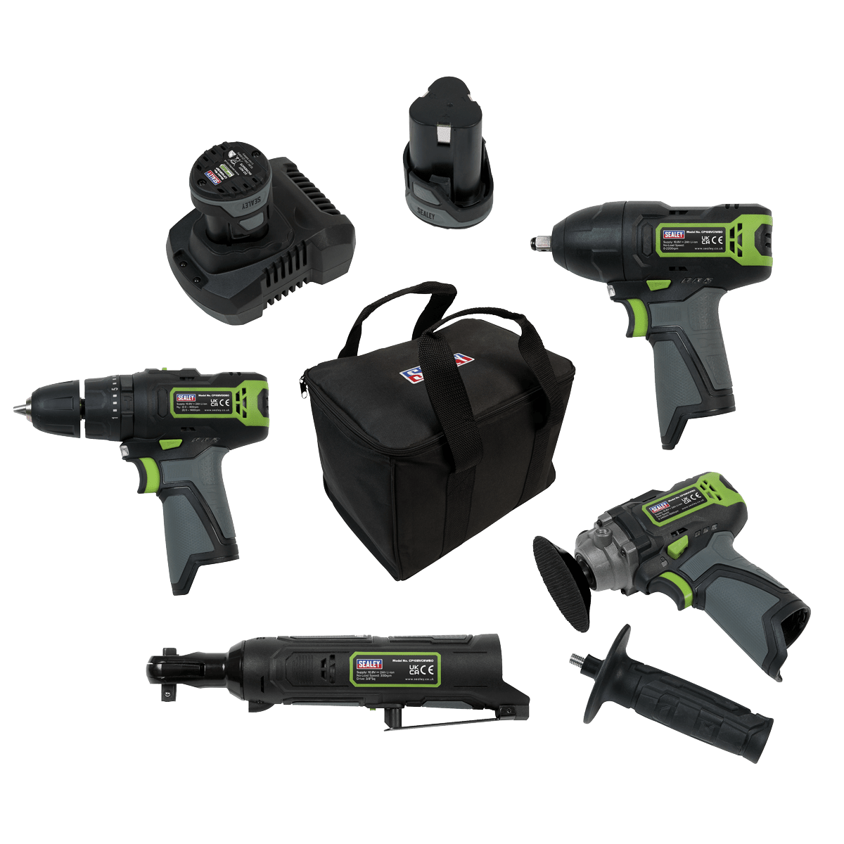 Sealey CP108VCOMBO1 10.8V 4pc Cordless Combo Kit – 2 Batteries | TCD - CP108VCOMBO1 - Sealey Tools UK - Trade Counter Direct