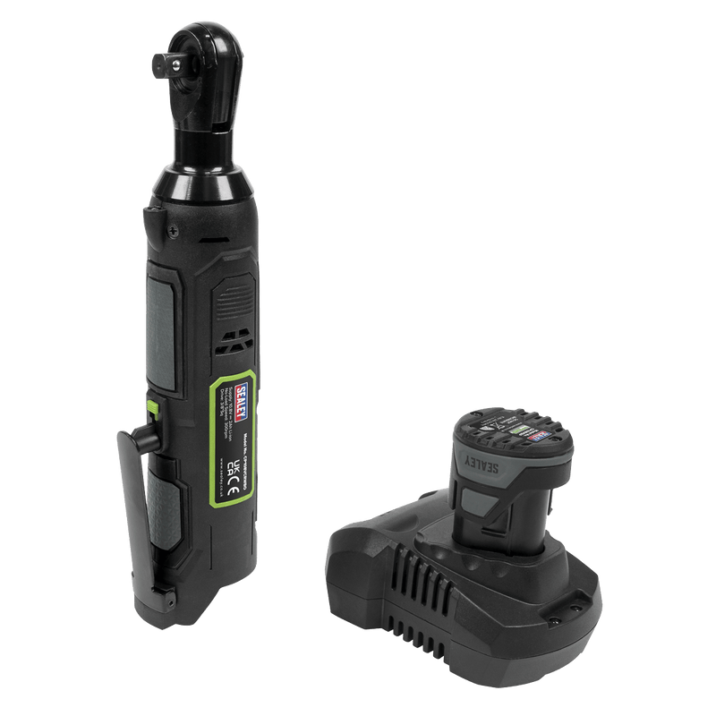Sealey CP108VCRW Cordless Ratchet Wrench 45Nm 3/8"Sq Drive 10.8V 2Ah - CP108VCRW - Sealey Tools UK - Trade Counter Direct