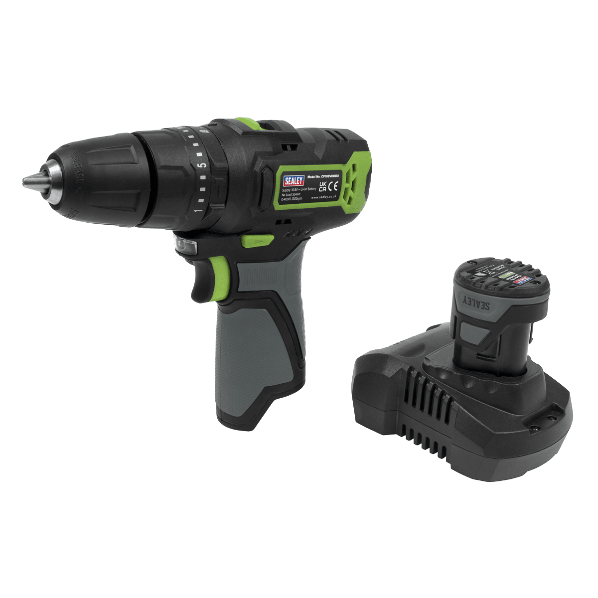 Sealey CP108VDD Cordless Hammer Drill/Driver Ø10mm 10.8V 2Ah - CP108VDD - Sealey Tools UK - Trade Counter Direct