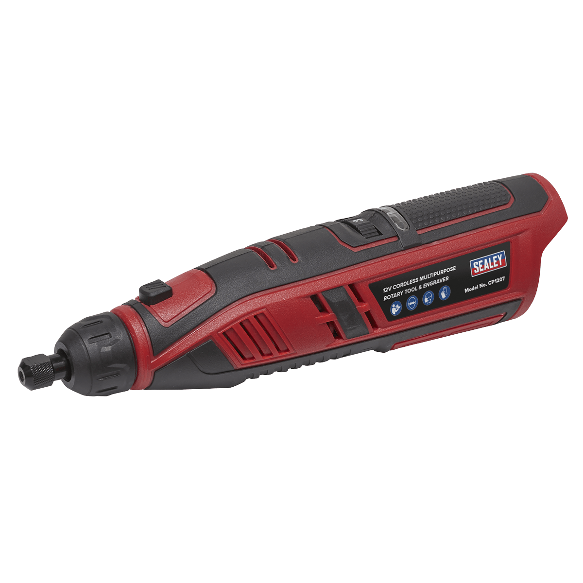 Sealey CP1207 Cordless Multipurpose Rotary Tool & Engraver Kit 49pc 12V Lithium - ion - Body Only - CP1207 - Sealey Tools UK - Trade Counter Direct
