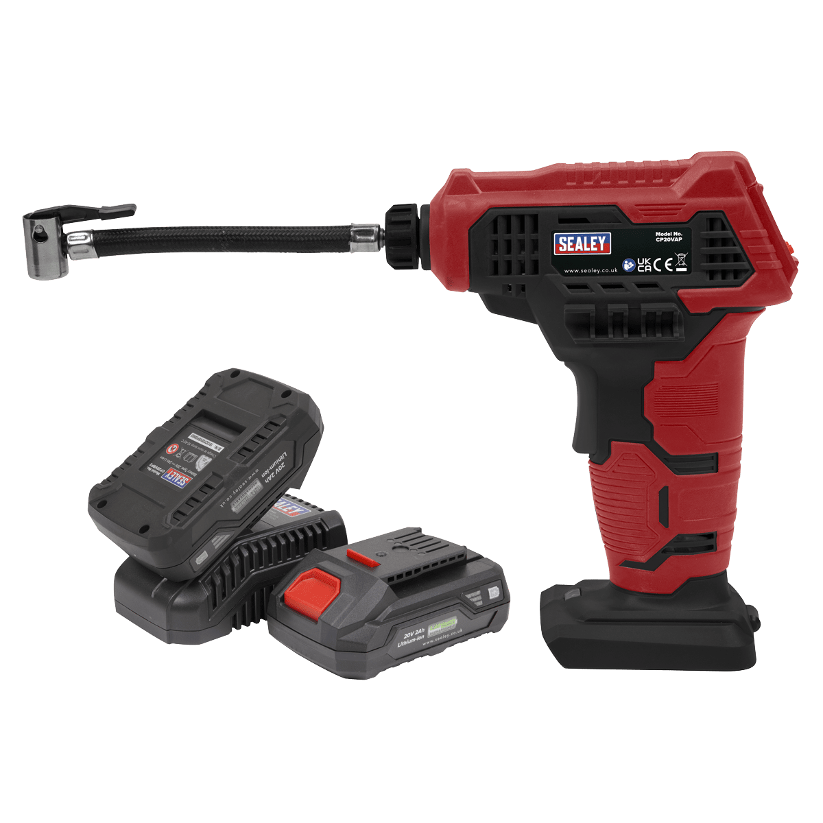 Sealey CP20VAPKIT Cordless Air Pump Kit 20V - 2 Batteries - CP20VAPKIT - Sealey Tools UK - Trade Counter Direct