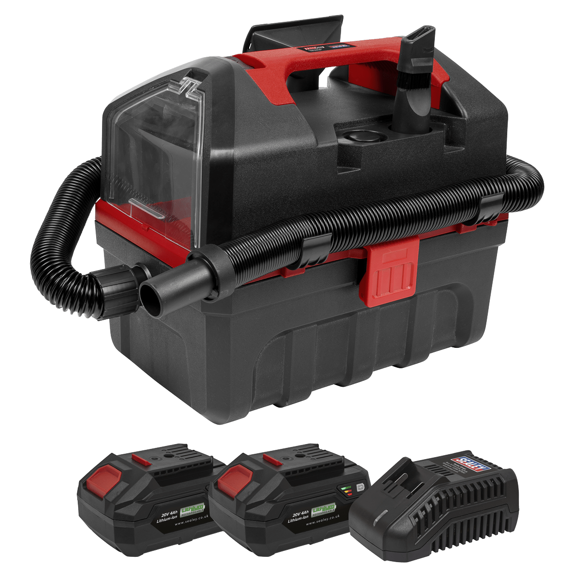 Sealey CP20VWDVKIT Cordless Wet & Dry Vacuum Kit 2 Batteries - 20V 4Ah SV20 Series - CP20VWDVKIT - Sealey Tools UK - Trade Counter Direct