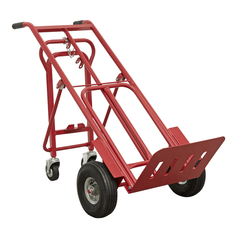 Sealey CST989 Sack Truck 3 - in - 1 with Pneumatic Tyres 250kg Capacity - CST989 - Sealey Tools UK - Trade Counter Direct