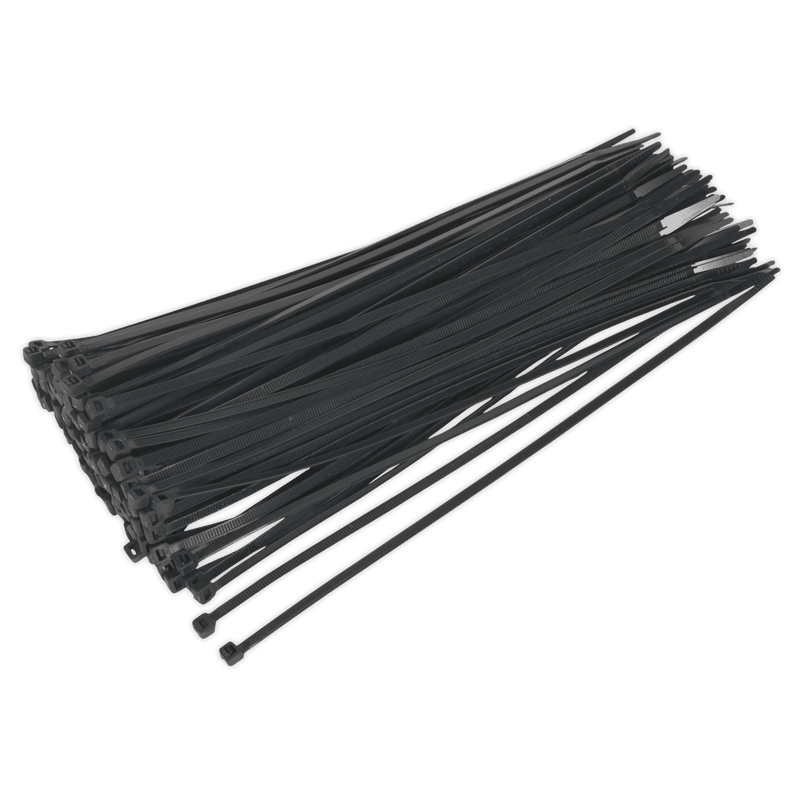 Sealey CT30048P100 300 x 4.8mm Black Cable Tie - Pack of 100 - CT30048P100 - Sealey Tools UK - Trade Counter Direct