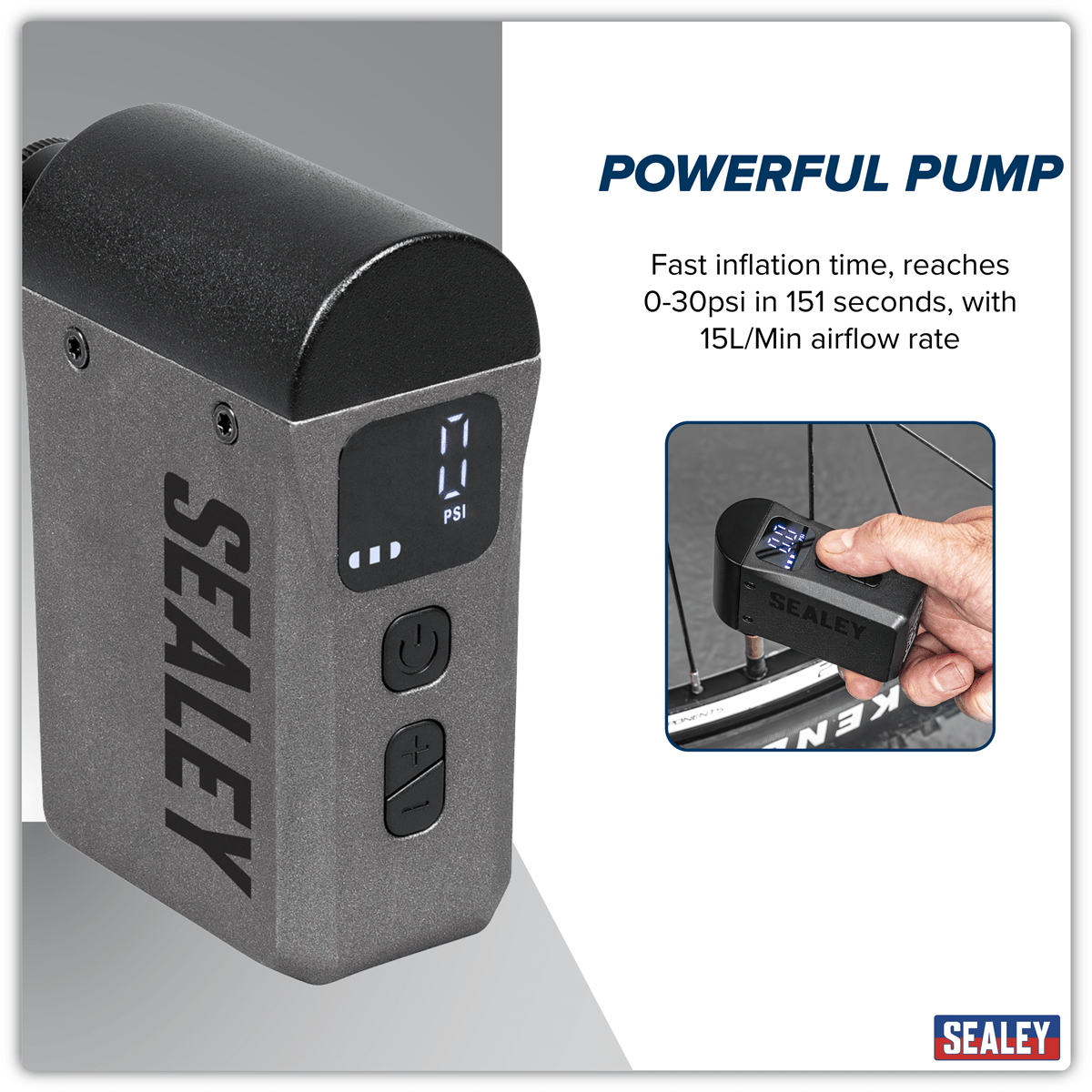 Sealey CTI100 Mini Digital Bike Pump - CTI100 - Sealey Tools UK - Trade Counter Direct