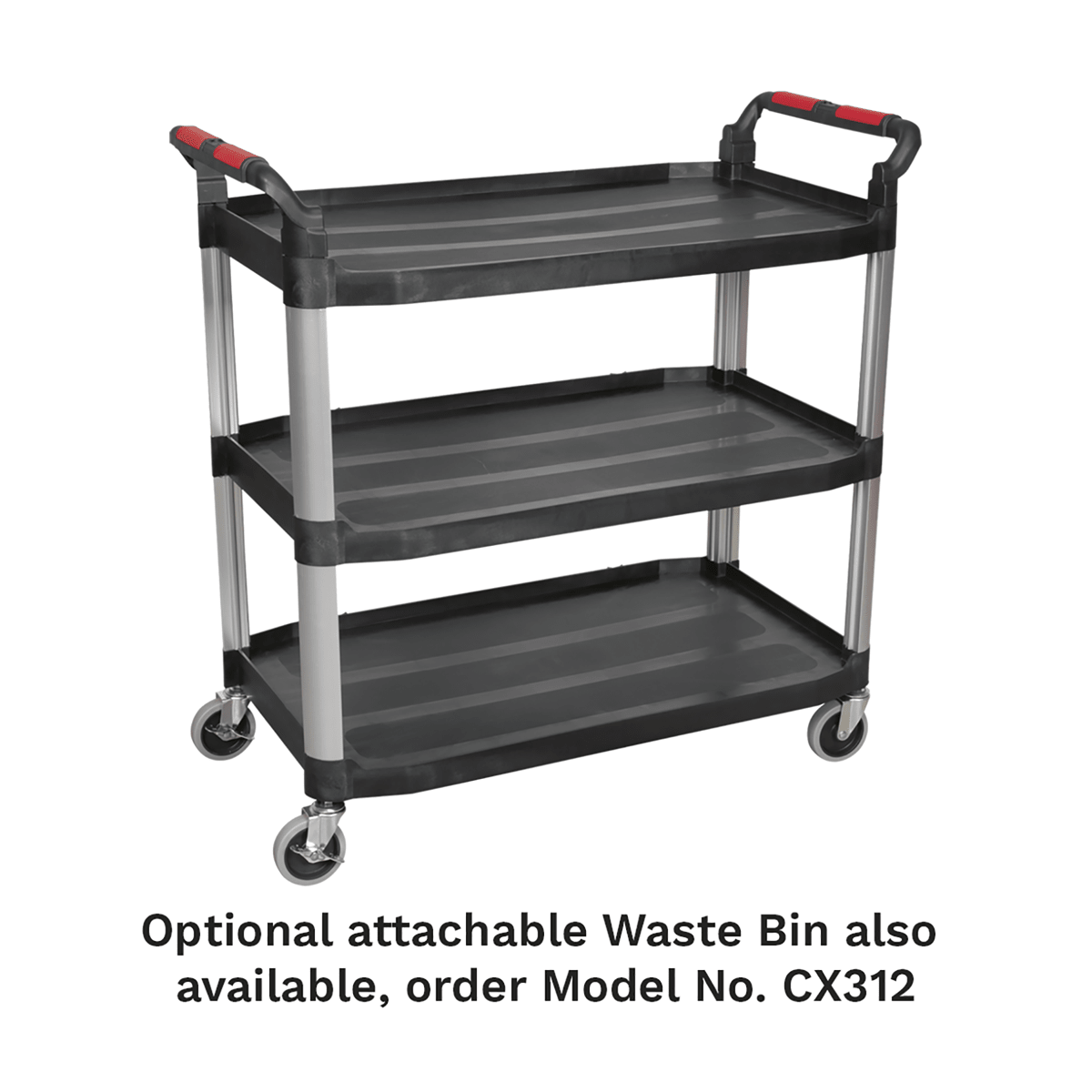 Sealey CX310 Composite Workshop Trolley 3-Level/3 Wall - CX310 - Sealey Tools UK - Trade Counter Direct