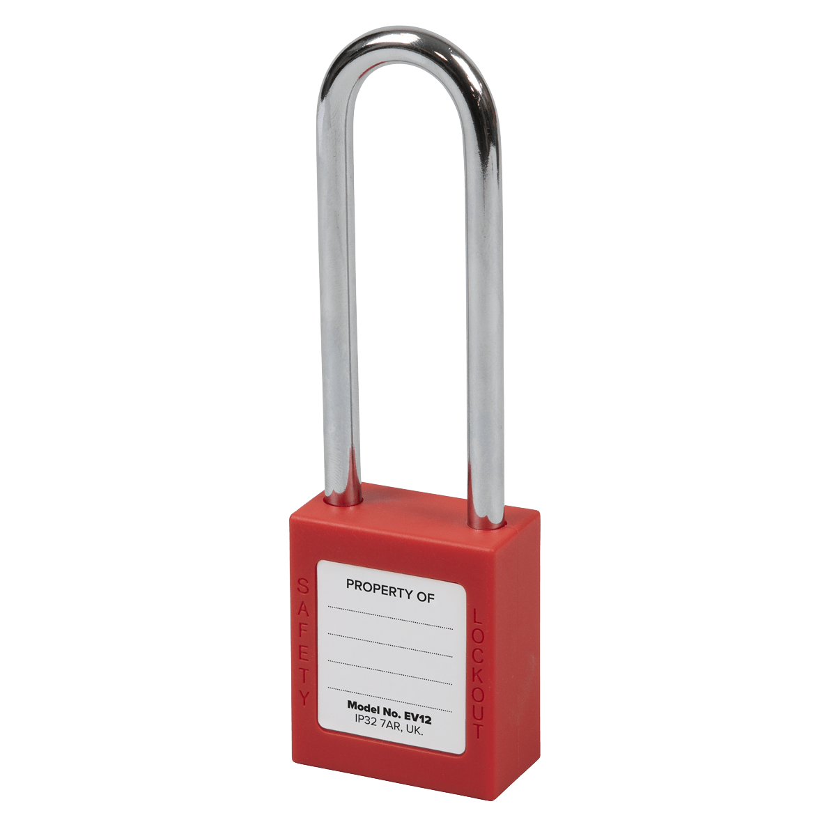 Sealey EV12 Long Shackle Safety Lockout Padlock - EV12 - Sealey Tools UK - Trade Counter Direct