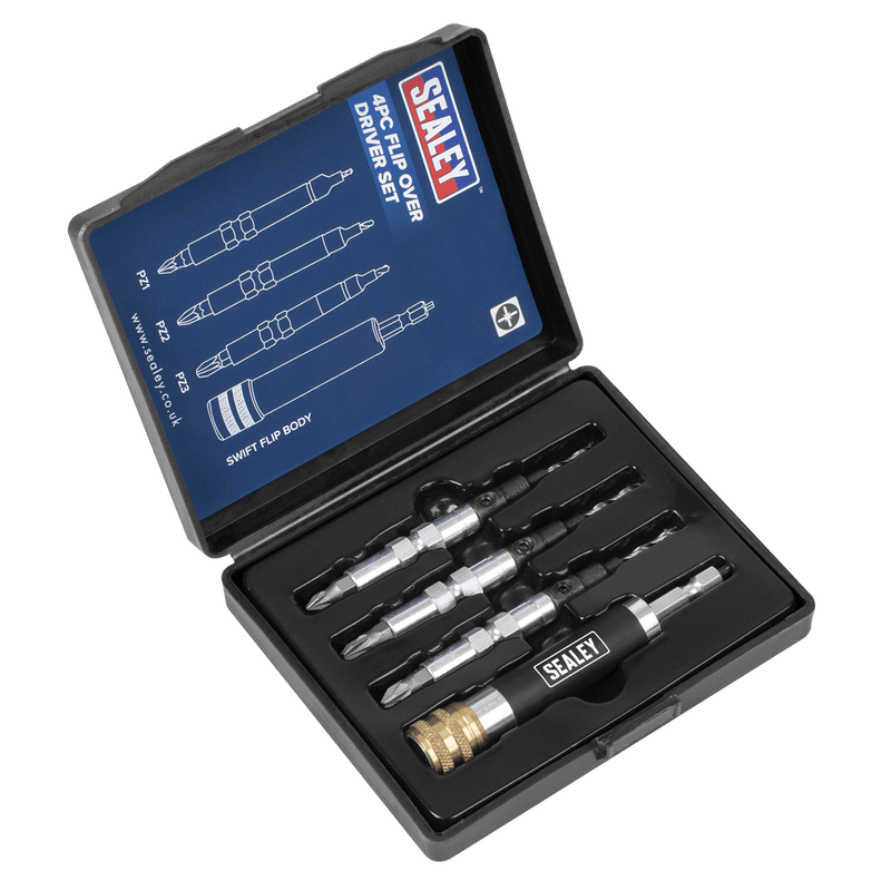 Sealey FDS4 Flip-Over Drill/Driver Set 4pc - FDS4 - Sealey Tools UK - Trade Counter Direct