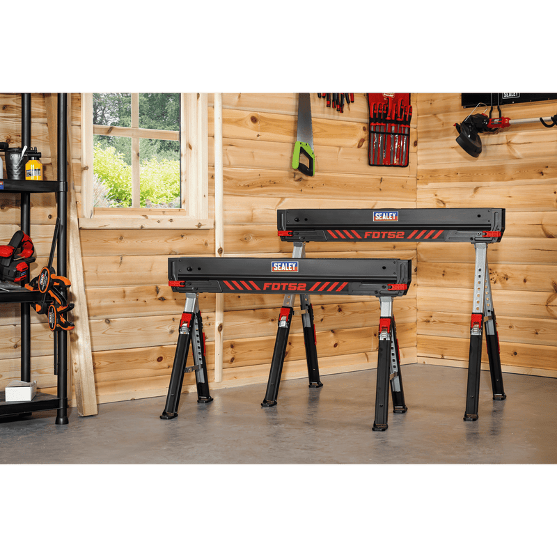 Sealey FDT52 Adjustable Sawhorse Set 2pc - FDT52 - Sealey Tools UK - Trade Counter Direct