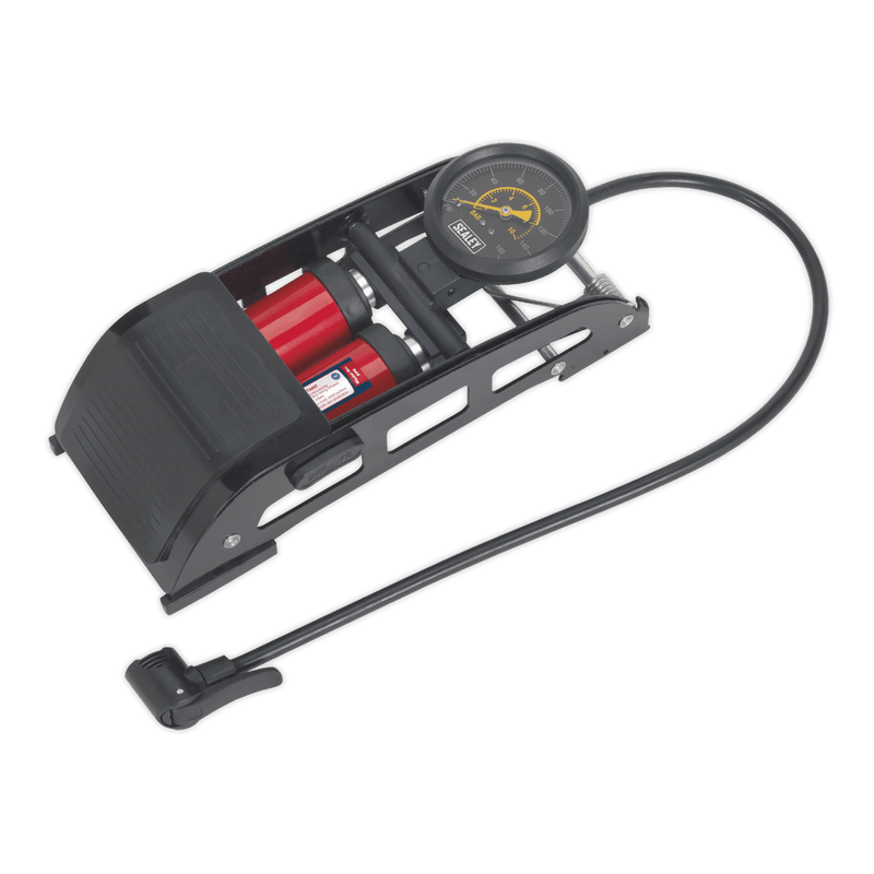 Sealey FP6 Foot Pump Twin Barrel - FP6 - Sealey Tools UK - Trade Counter Direct