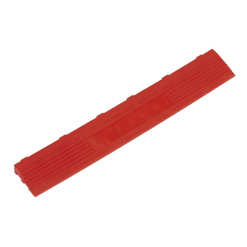 Sealey FT3ERF Polypropylene Floor Tile Edge 400 x 60mm Red Female - Pack of 6 - FT3ERF - Sealey Tools UK - Trade Counter Direct