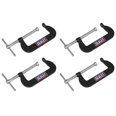 Sealey GCC02 Junior C-Clamp Set 76 x 35mm 4pc - GCC02 - Sealey Tools UK - Trade Counter Direct