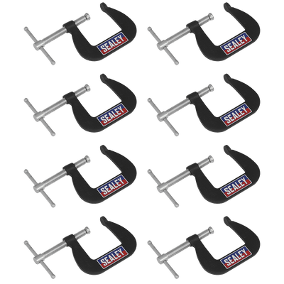 Sealey GCC03 Junior C-Clamp Set 38 x 38mm 8pc - GCC03 - Sealey Tools UK - Trade Counter Direct