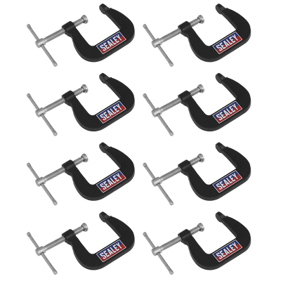 Sealey GCC05 Junior C-Clamp Set 28 x 28mm 8pc - GCC05 - Sealey Tools UK - Trade Counter Direct