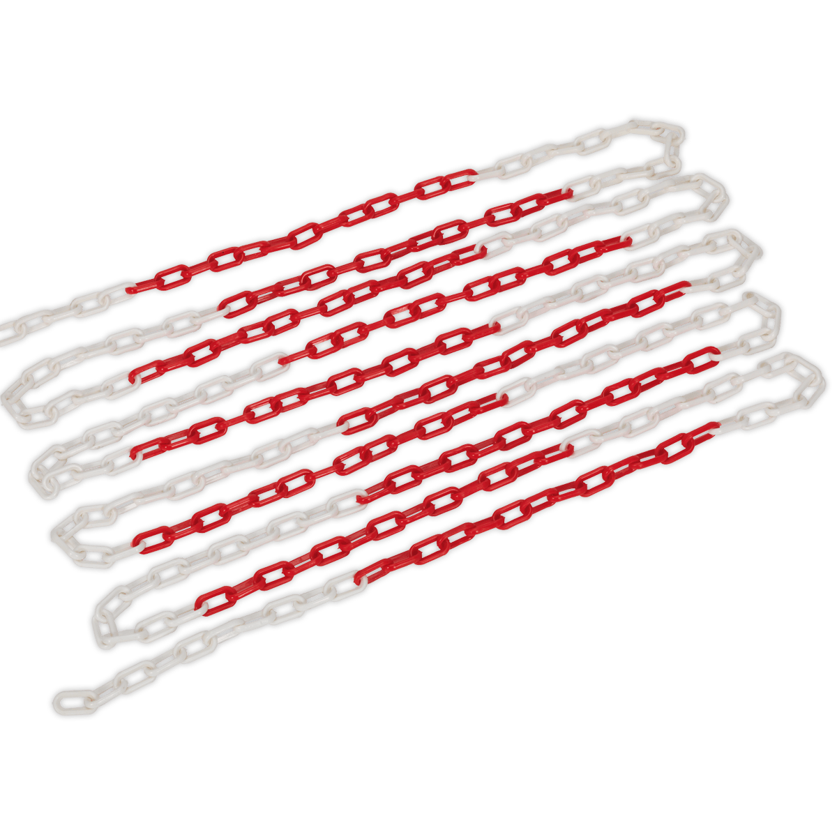 Sealey HSC25M Plastic Chain 25m x 6mm - Red/White - HSC25M - Sealey Tools UK - Trade Counter Direct