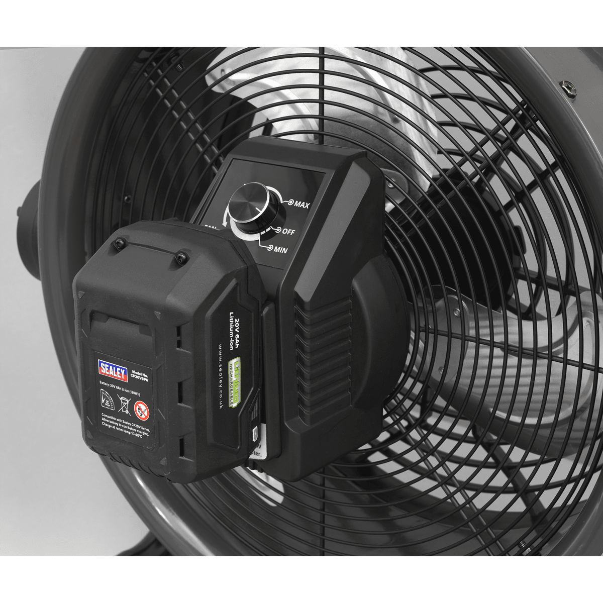 Sealey HVD16CCOMBO 2 - in - 1 Cordless/Corded 16" High Velocity Drum Fan 20V SV20 Series Kit - HVD16CCOMBO - Sealey Tools UK - Trade Counter Direct