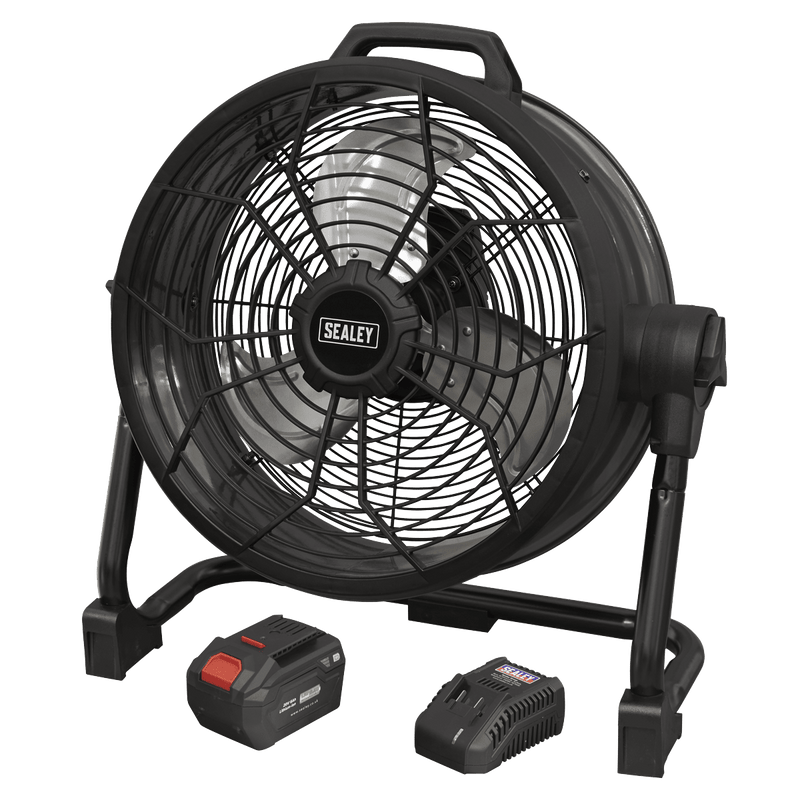 Sealey HVD16CCOMBO 2 - in - 1 Cordless/Corded 16" High Velocity Drum Fan 20V SV20 Series Kit - HVD16CCOMBO - Sealey Tools UK - Trade Counter Direct
