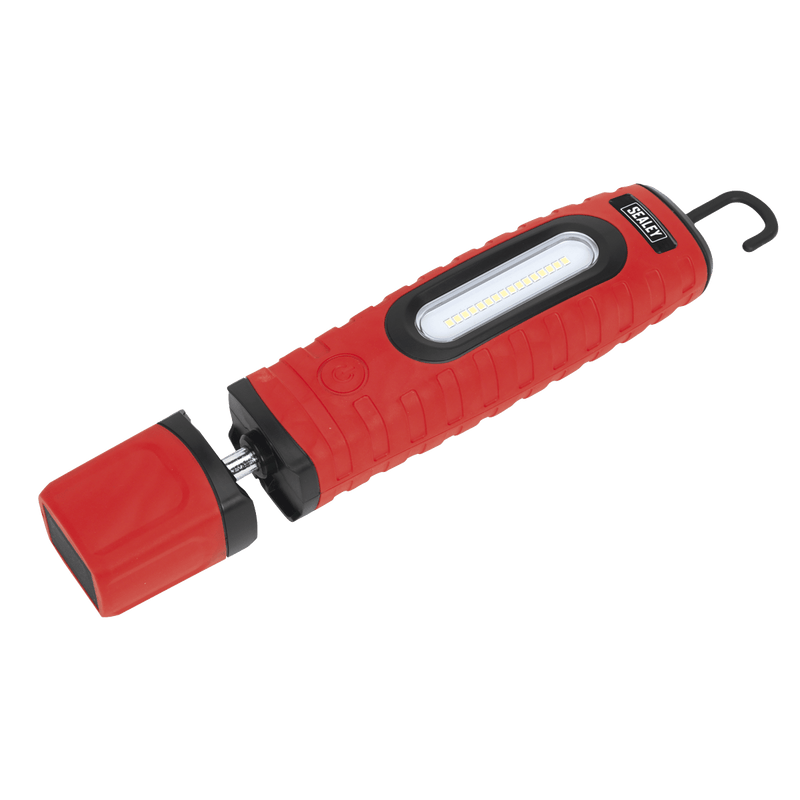 Sealey LED360PLUSR Rechargeable 360° Inspection Light 16 SMD LED & 3W LED Red 2 x Lithium - ion - LED360PLUSR - Sealey Tools UK - Trade Counter Direct
