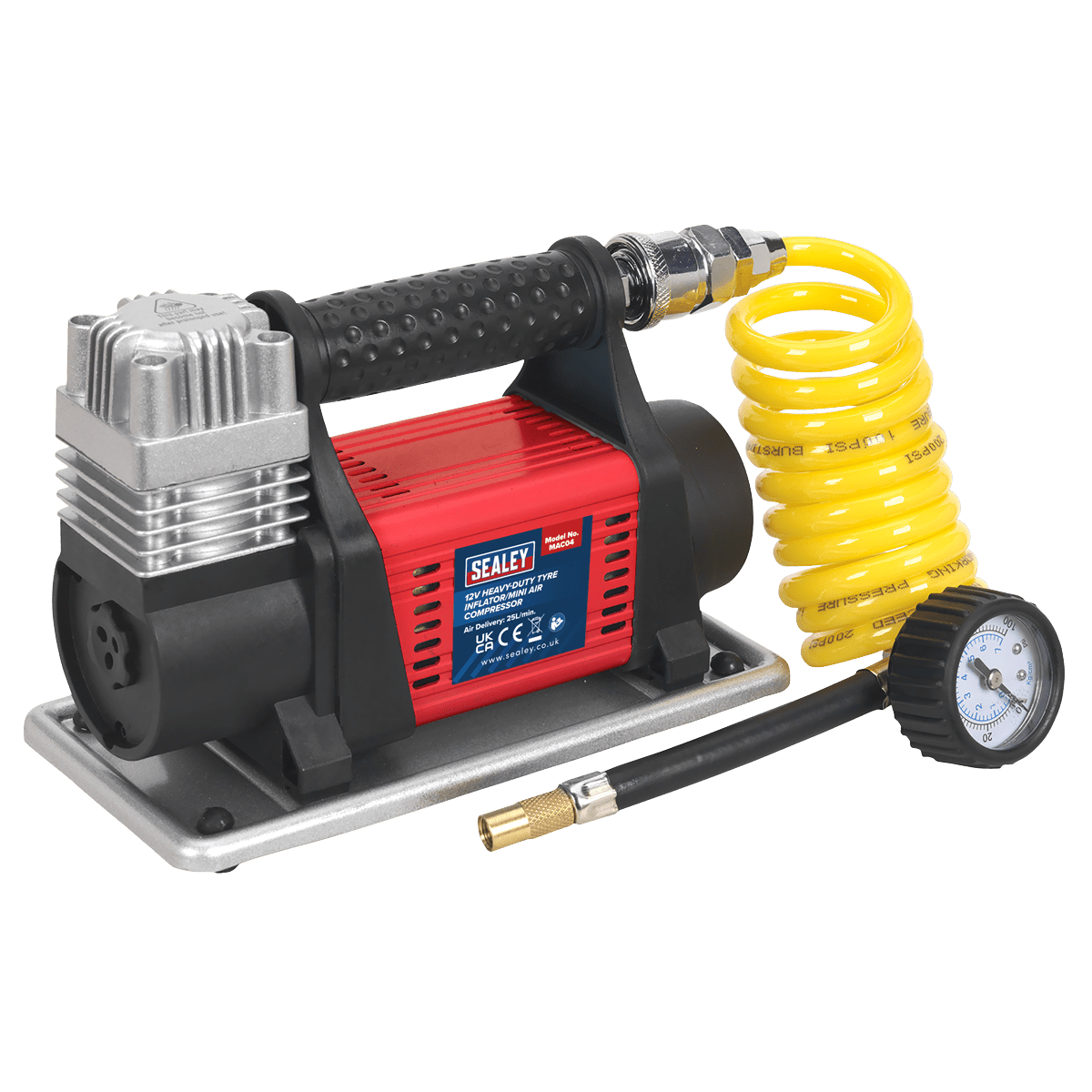 Sealey MAC04 Tyre Inflator/Mini Air Compressor 12V Heavy - Duty - MAC04 - Sealey Tools UK - Trade Counter Direct