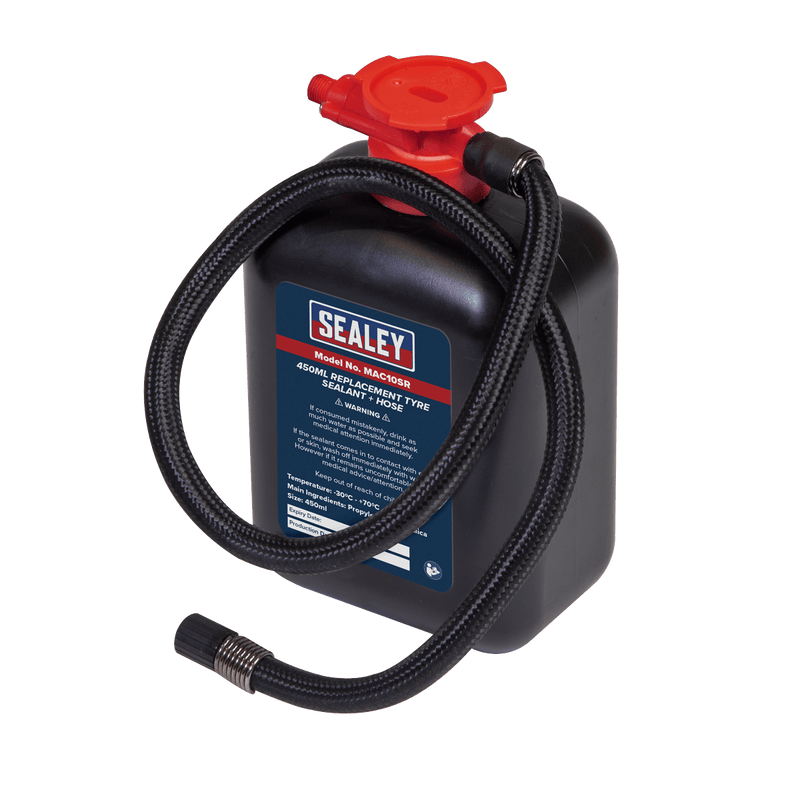 Sealey MAC10SR Replacement Tyre Sealant & Hose 450ml - MAC10SR - Sealey Tools UK - Trade Counter Direct