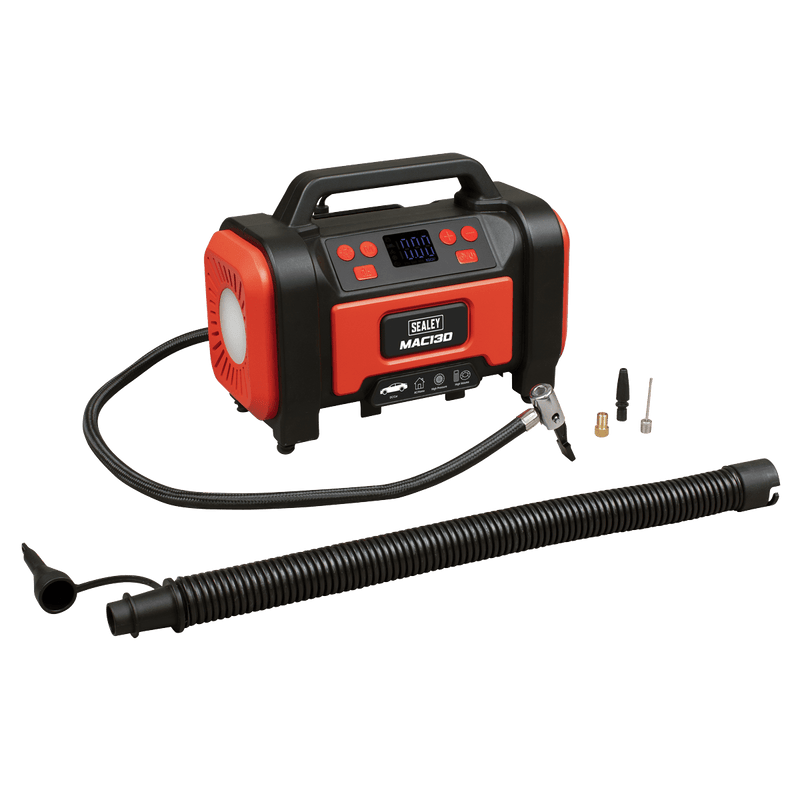 Sealey MAC13D Tyre Inflator & High-Volume Air Pump 12V/230V AC - MAC13D - Sealey Tools UK - Trade Counter Direct